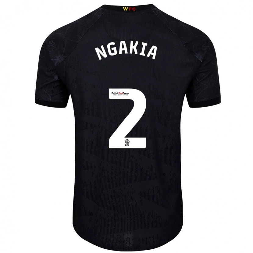Danxen Enfant Maillot Jeremy Ngakia #2 Noir Blanc Tenues Extérieur 2024/25 T-Shirt