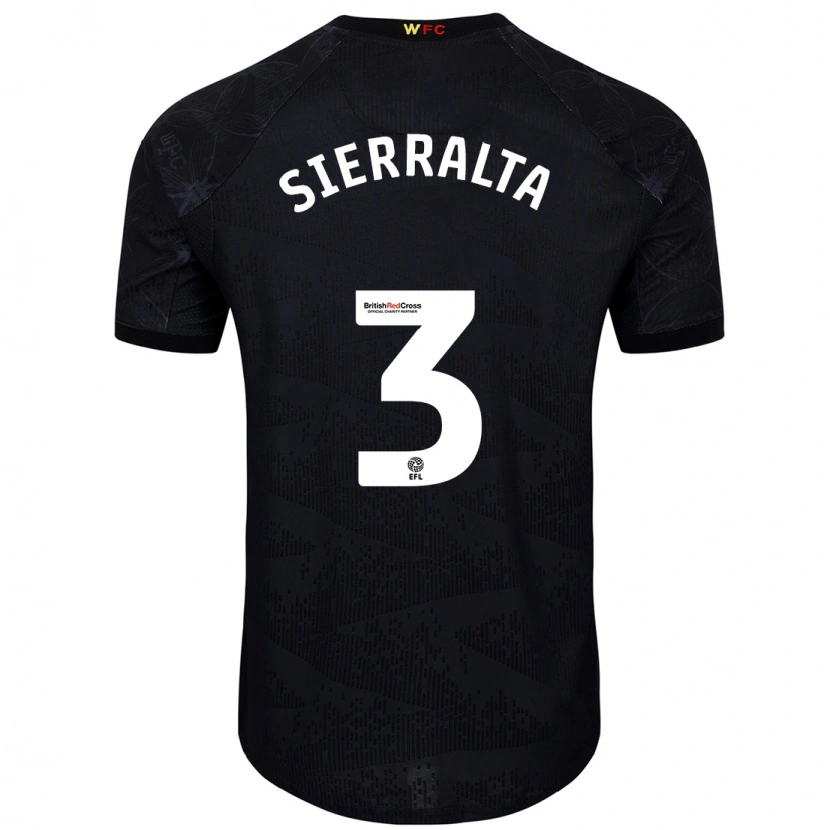 Danxen Enfant Maillot Francisco Sierralta #3 Noir Blanc Tenues Extérieur 2024/25 T-Shirt