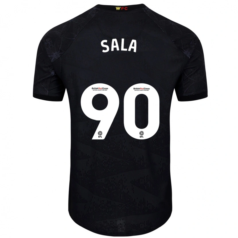 Danxen Enfant Maillot Joel Sala #90 Noir Blanc Tenues Extérieur 2024/25 T-Shirt