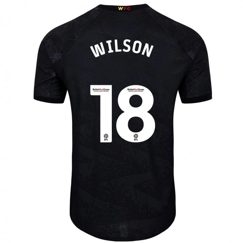 Danxen Enfant Maillot Poppy Wilson #18 Noir Blanc Tenues Extérieur 2024/25 T-Shirt