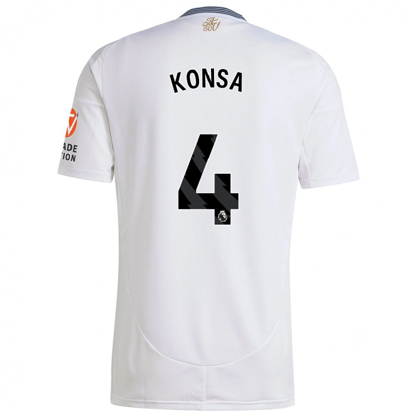 Danxen Enfant Maillot Ezri Konsa #4 Blanc Tenues Extérieur 2024/25 T-Shirt