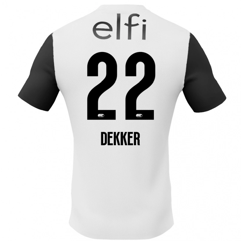 Danxen Enfant Maillot Maxim Dekker #22 Blanc Noir Tenues Extérieur 2024/25 T-Shirt