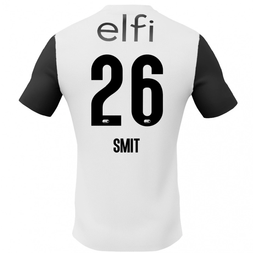 Danxen Enfant Maillot Kees Smit #26 Blanc Noir Tenues Extérieur 2024/25 T-Shirt