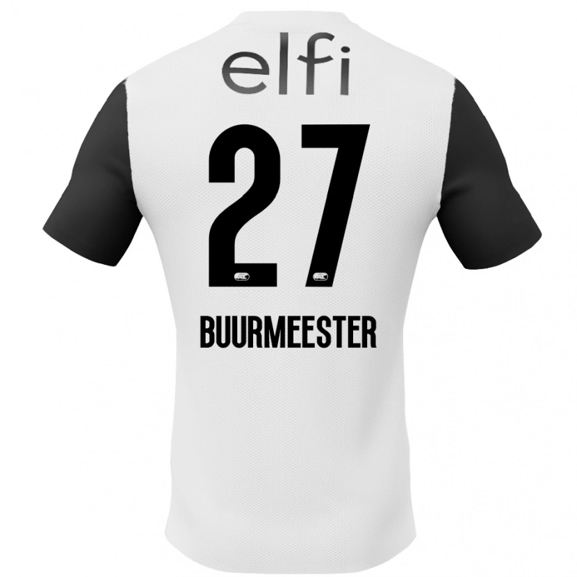 Danxen Enfant Maillot Zico Buurmeester #27 Blanc Noir Tenues Extérieur 2024/25 T-Shirt
