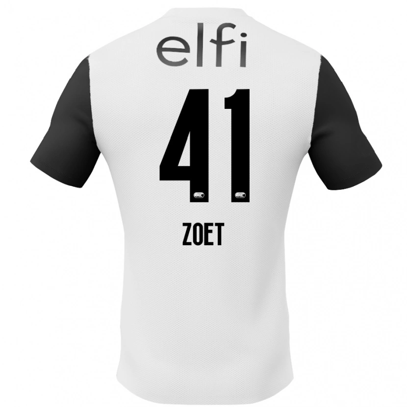 Danxen Enfant Maillot Jeroen Zoet #41 Blanc Noir Tenues Extérieur 2024/25 T-Shirt