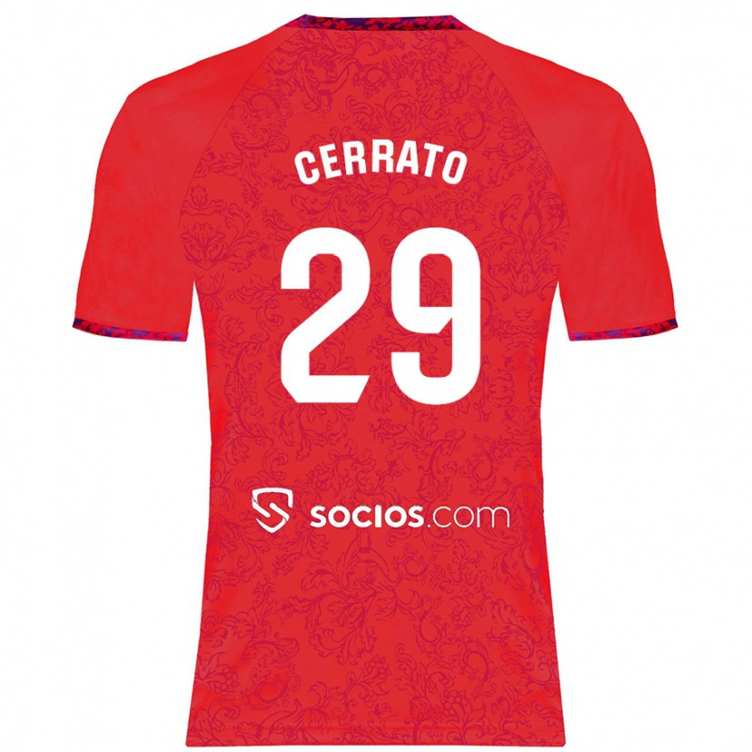Danxen Enfant Maillot Alba Cerrato #29 Rouge Tenues Extérieur 2024/25 T-Shirt