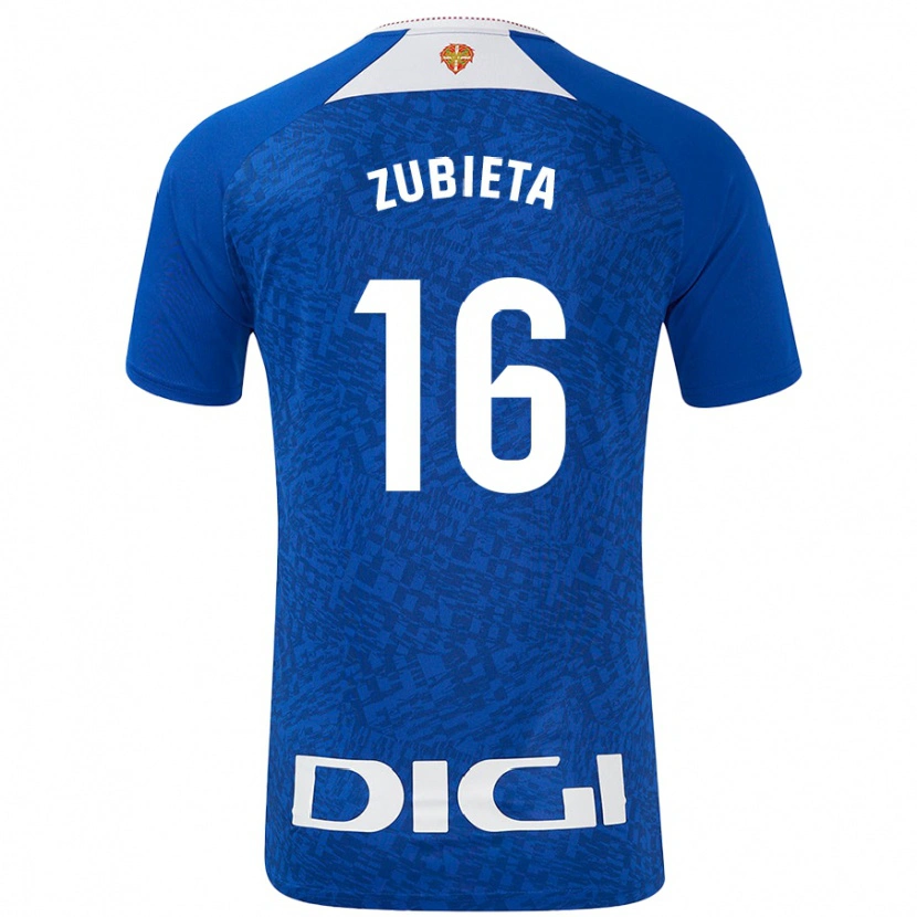 Danxen Enfant Maillot Maite Zubieta #16 Bleu Roi Tenues Extérieur 2024/25 T-Shirt