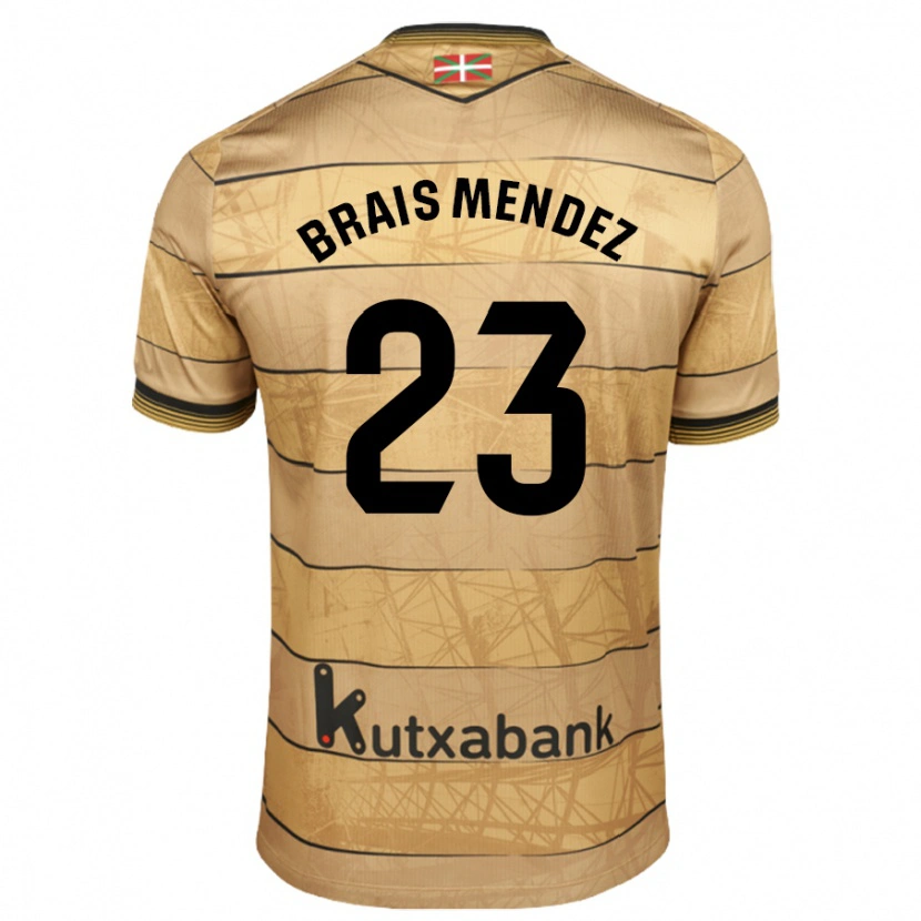 Danxen Enfant Maillot Brais Méndez #23 Marron Tenues Extérieur 2024/25 T-Shirt