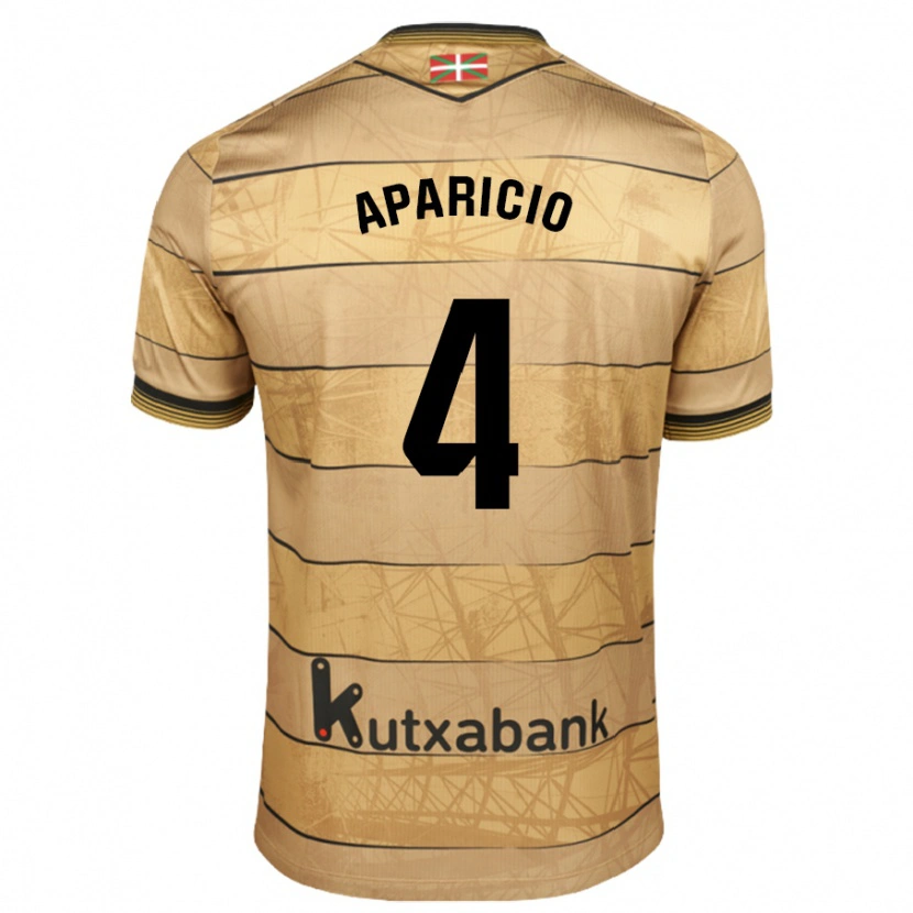 Danxen Enfant Maillot Nahia Aparicio #4 Marron Tenues Extérieur 2024/25 T-Shirt