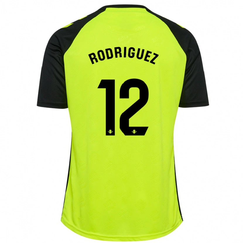 Danxen Enfant Maillot Ricardo Rodríguez #12 Jaune Fluo Noir Tenues Extérieur 2024/25 T-Shirt