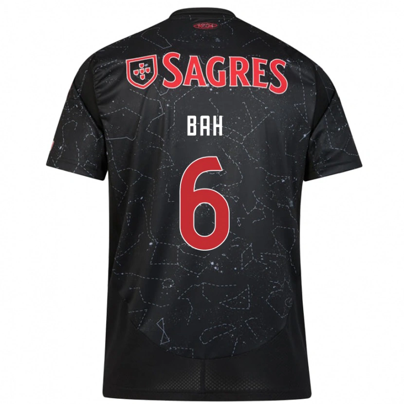 Danxen Enfant Maillot Alexander Bah #6 Noir Rouge Tenues Extérieur 2024/25 T-Shirt