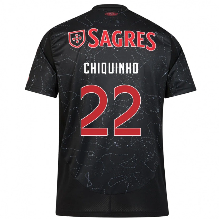 Danxen Enfant Maillot Chiquinho #22 Noir Rouge Tenues Extérieur 2024/25 T-Shirt