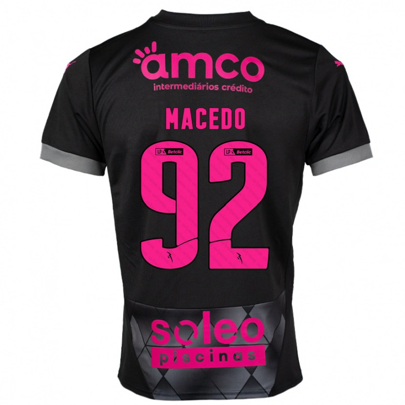 Danxen Enfant Maillot Rodrigo Macedo #92 Noir Rose Tenues Extérieur 2024/25 T-Shirt