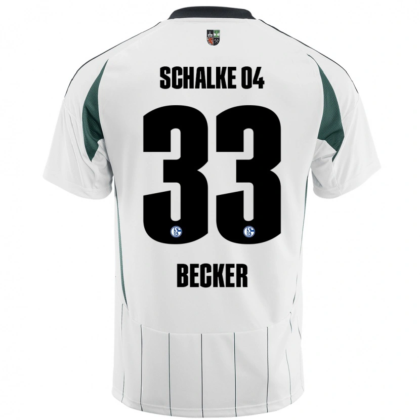 Danxen Enfant Maillot Vitalie Becker #33 Blanc Vert Tenues Extérieur 2024/25 T-Shirt