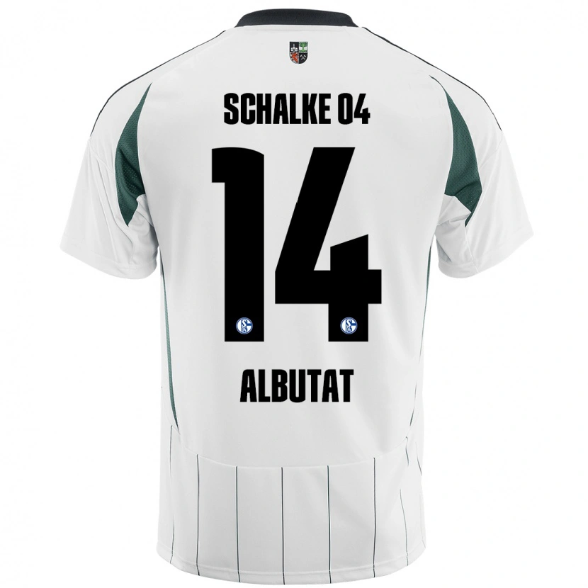 Danxen Enfant Maillot Tim Albutat #14 Blanc Vert Tenues Extérieur 2024/25 T-Shirt