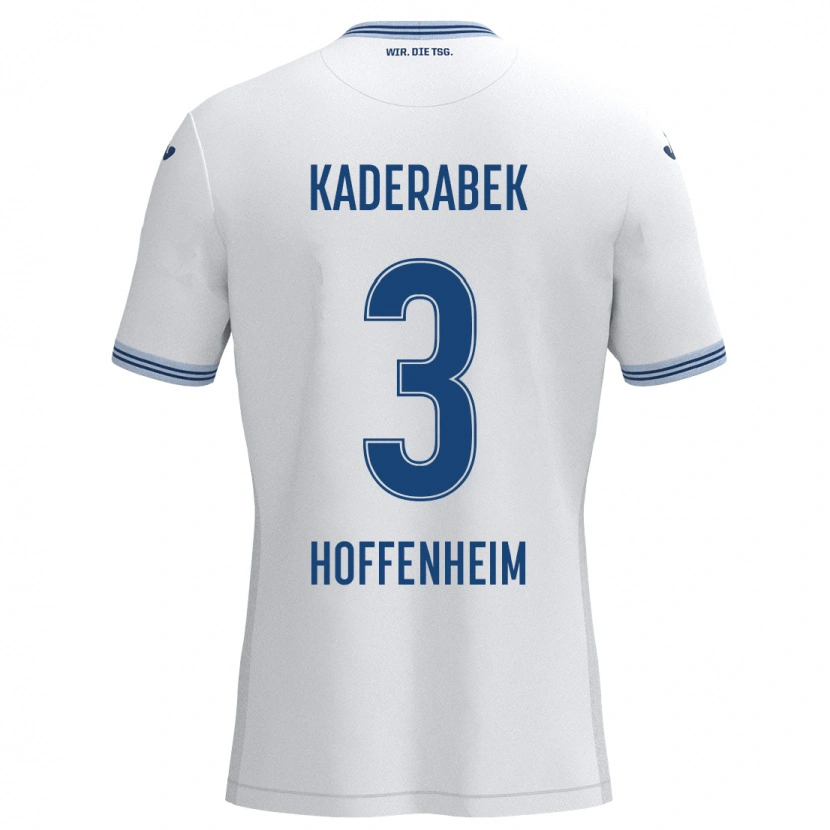 Danxen Enfant Maillot Pavel Kaderabek #3 Blanc Bleu Tenues Extérieur 2024/25 T-Shirt