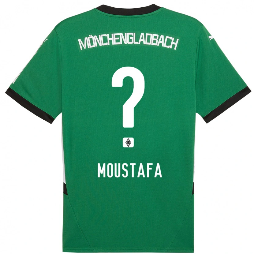 Danxen Enfant Maillot Seif Moustafa #0 Vert Blanc Tenues Extérieur 2024/25 T-Shirt