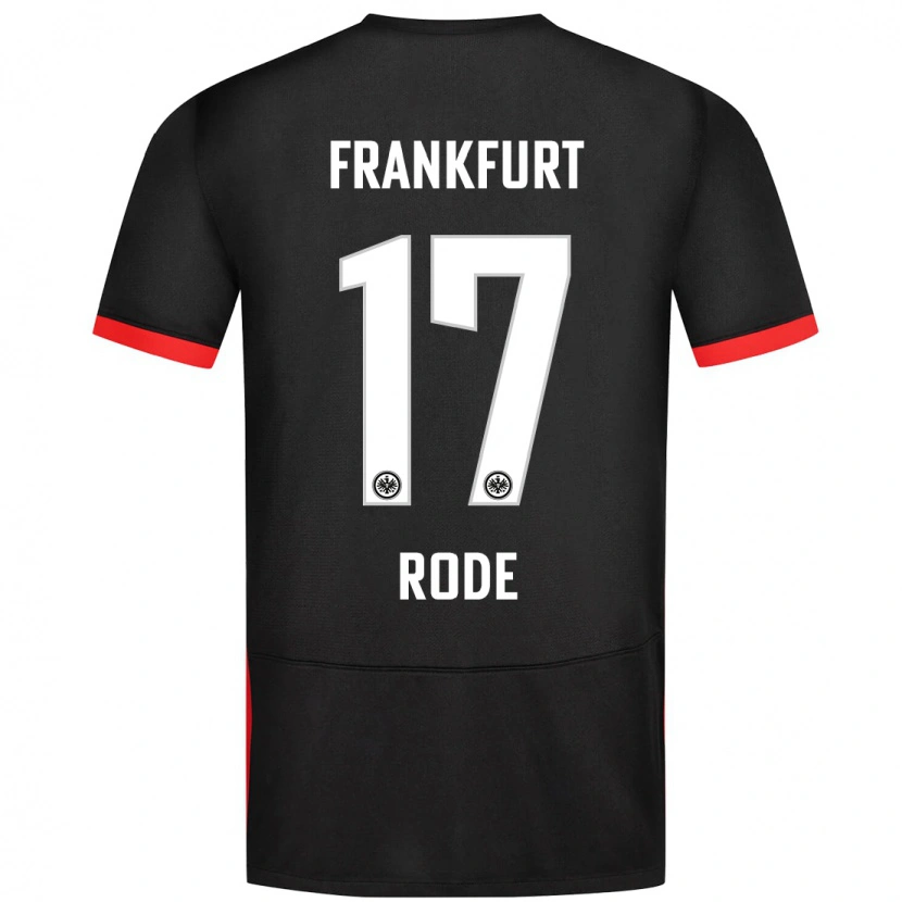 Danxen Enfant Maillot Sebastian Rode #17 Noir Tenues Extérieur 2024/25 T-Shirt