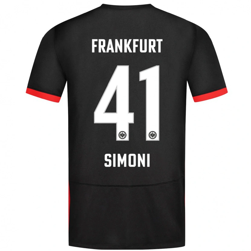 Danxen Enfant Maillot Simon Simoni #41 Noir Tenues Extérieur 2024/25 T-Shirt