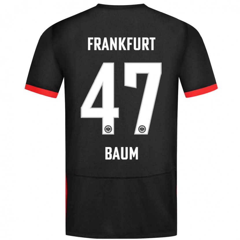 Danxen Enfant Maillot Elias Baum #47 Noir Tenues Extérieur 2024/25 T-Shirt