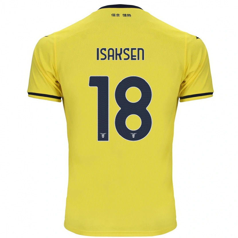 Danxen Enfant Maillot Gustav Isaksen #18 Jaune Tenues Extérieur 2024/25 T-Shirt