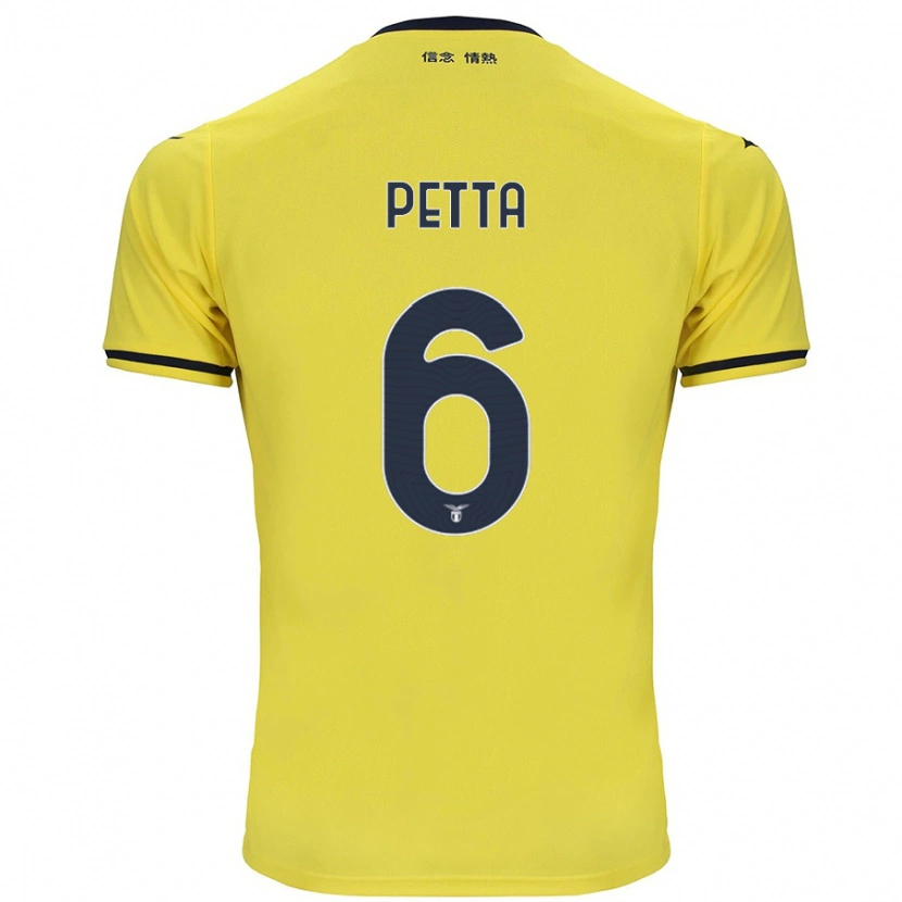 Danxen Enfant Maillot Andrea Petta #6 Jaune Tenues Extérieur 2024/25 T-Shirt