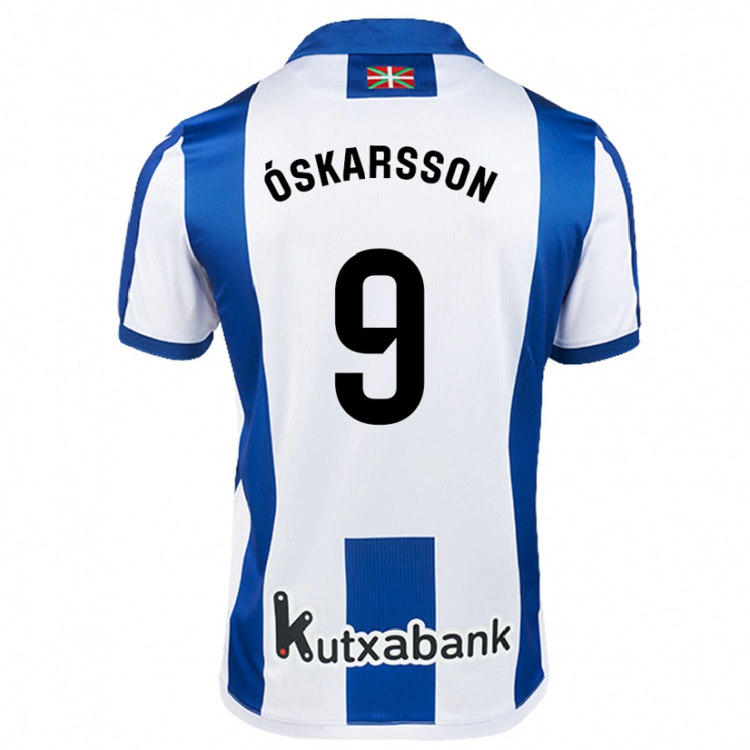 Danxen Enfant Maillot Orri Óskarsson #9 Blanc Bleu Ciel Tenues Domicile 2024/25 T-Shirt