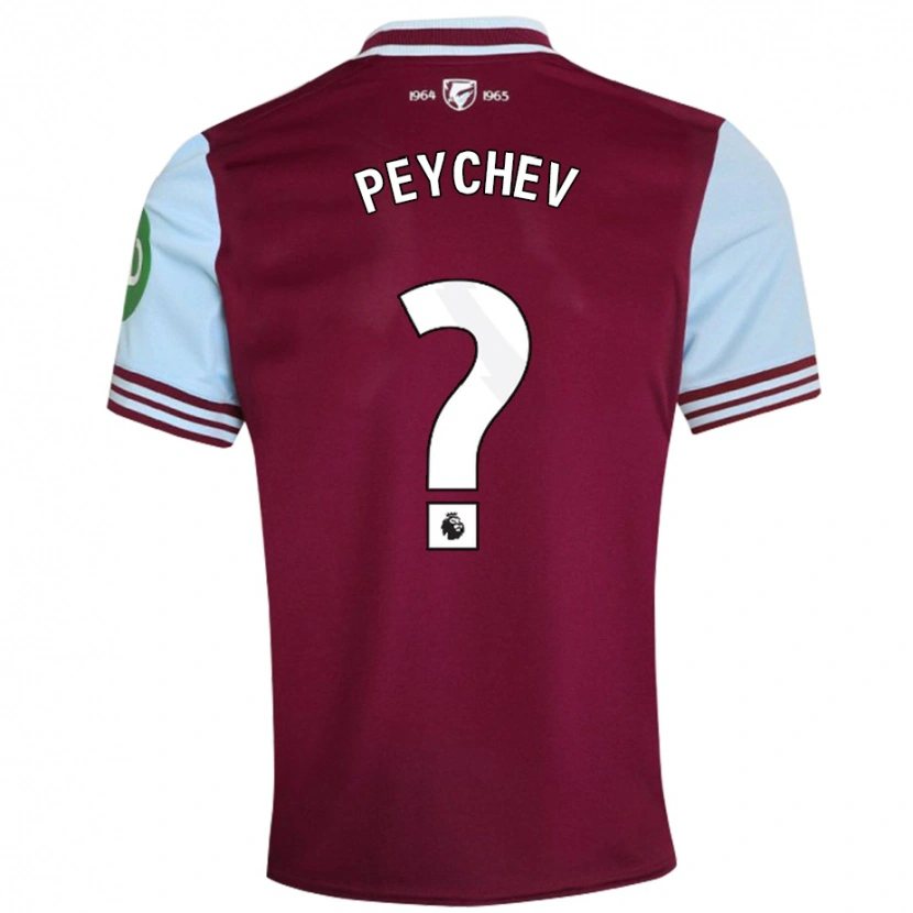 Danxen Homme Maillot Martin Peychev #0 Rouge Foncé Tenues Domicile 2024/25 T-Shirt