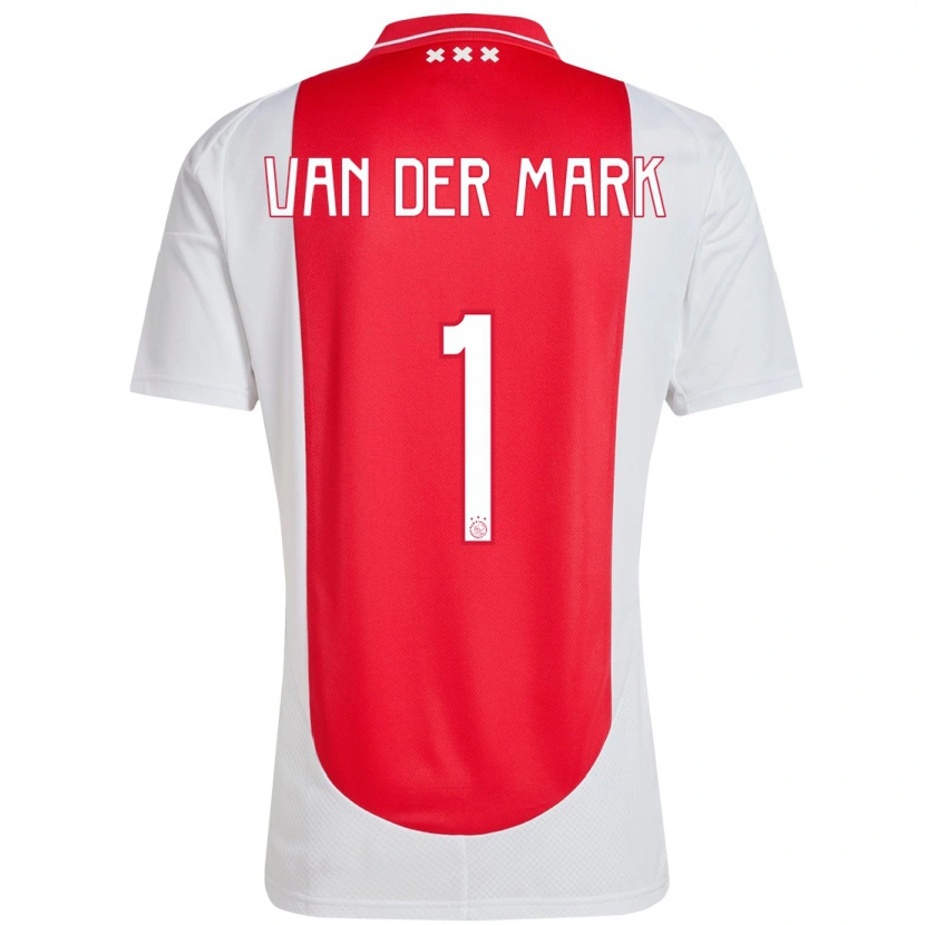 Danxen Homme Maillot Jesper Van Der Mark #1 Rouge Blanc Tenues Domicile 2024/25 T-Shirt