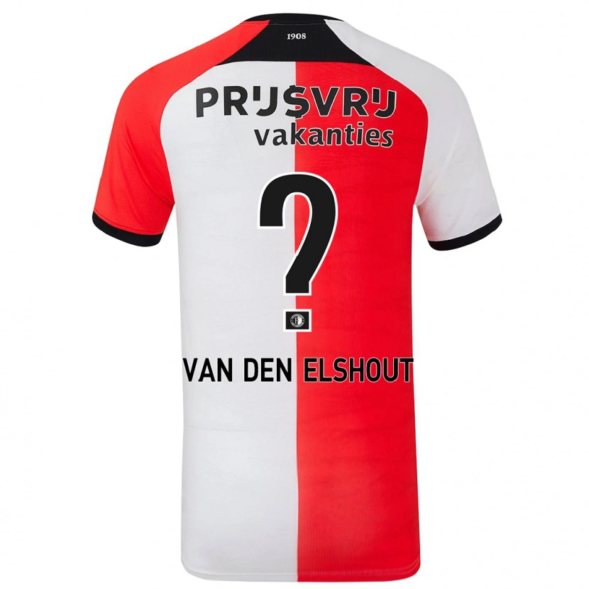 Danxen Homme Maillot Tobias Van Den Elshout #0 Rouge Blanc Tenues Domicile 2024/25 T-Shirt