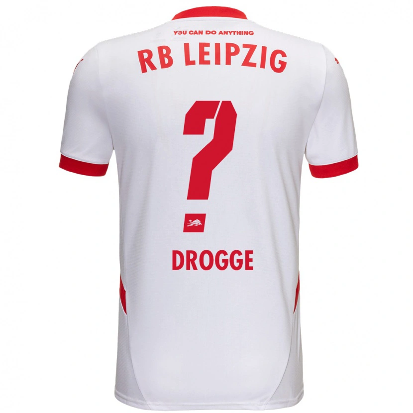 Danxen Homme Maillot Lennert Drogge #0 Blanc Rouge Tenues Domicile 2024/25 T-Shirt