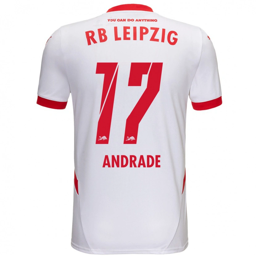 Danxen Homme Maillot Lydia Andrade #17 Blanc Rouge Tenues Domicile 2024/25 T-Shirt