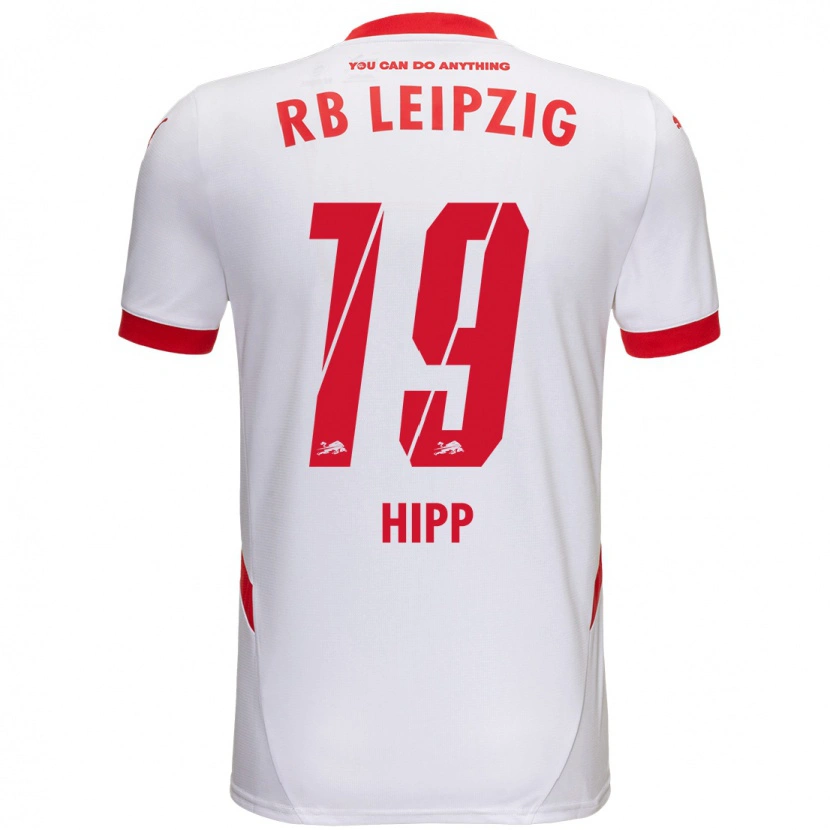 Danxen Homme Maillot Jenny Hipp #19 Blanc Rouge Tenues Domicile 2024/25 T-Shirt
