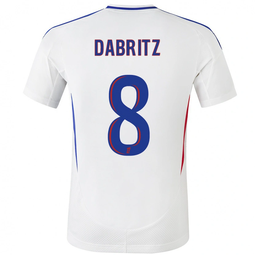 Danxen Homme Maillot Sara Däbritz #8 Blanc Bleu Tenues Domicile 2024/25 T-Shirt