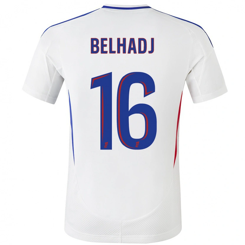 Danxen Homme Maillot Féerine Belhadj #16 Blanc Bleu Tenues Domicile 2024/25 T-Shirt