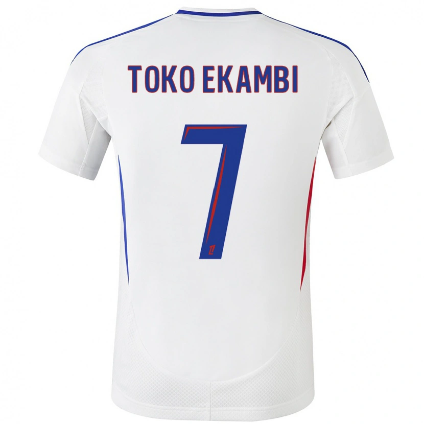 Danxen Homme Maillot Karl Toko Ekambi #7 Blanc Bleu Tenues Domicile 2024/25 T-Shirt