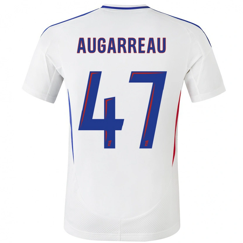 Danxen Homme Maillot Sofiane Augarreau #47 Blanc Bleu Tenues Domicile 2024/25 T-Shirt