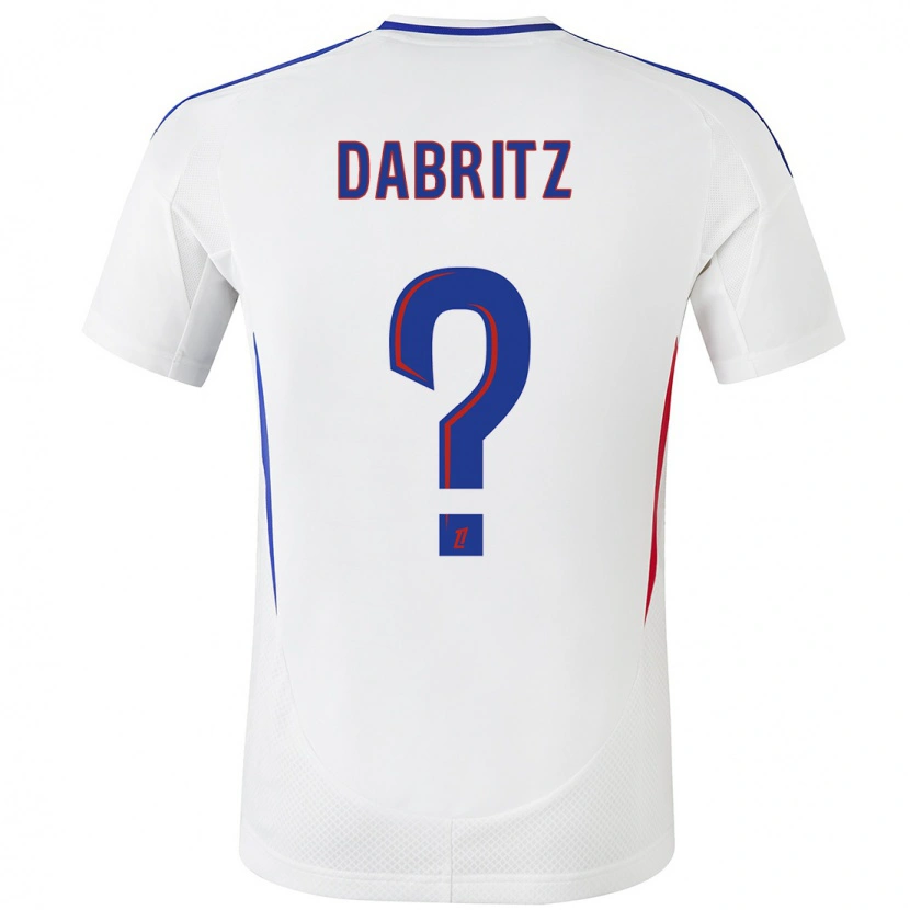Danxen Homme Maillot Sara Dabritz #0 Blanc Bleu Tenues Domicile 2024/25 T-Shirt
