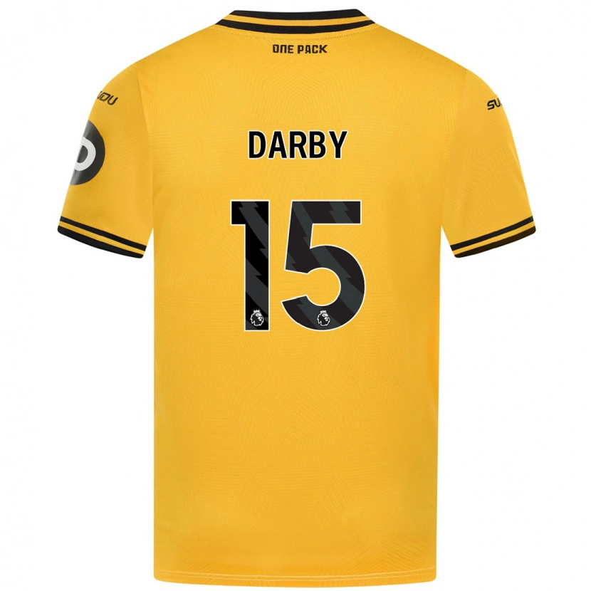 Danxen Homme Maillot Kelly Darby #15 Jaune Tenues Domicile 2024/25 T-Shirt