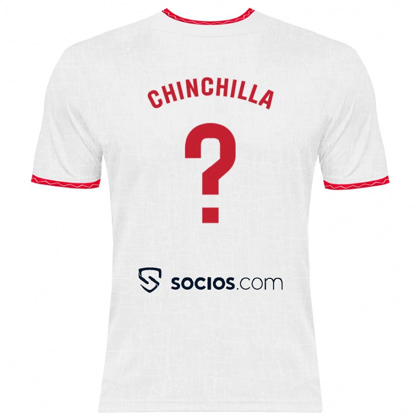 Danxen Homme Maillot Gustavo Chinchilla #0 Blanc Rouge Tenues Domicile 2024/25 T-Shirt