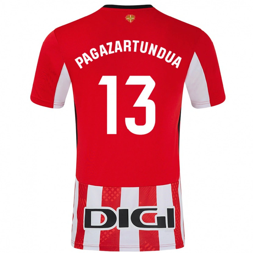 Danxen Homme Maillot Iker Pagazartundua #13 Rouge Blanc Tenues Domicile 2024/25 T-Shirt