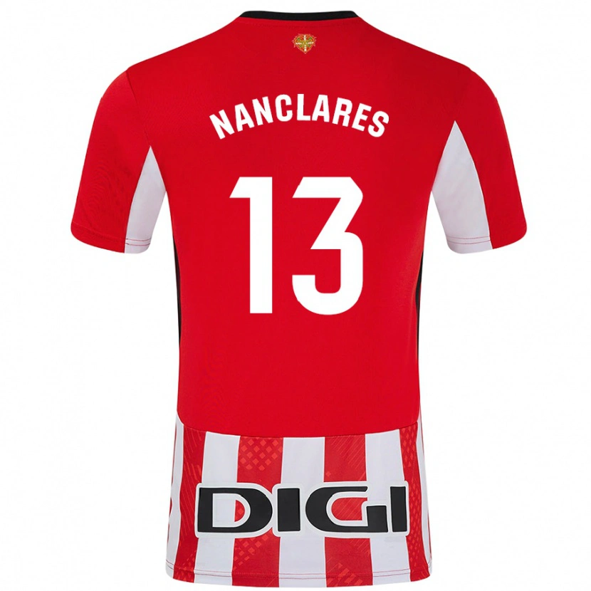 Danxen Homme Maillot Adriana Nanclares #13 Rouge Blanc Tenues Domicile 2024/25 T-Shirt