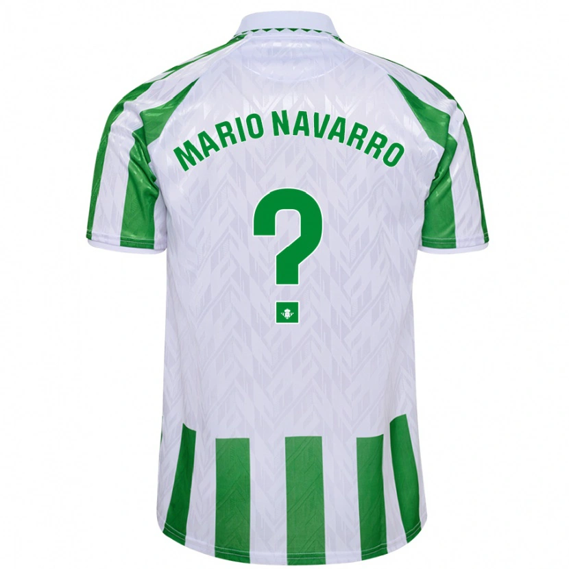Danxen Homme Maillot Mario Navarro #0 Rayures Vertes Et Blanches Tenues Domicile 2024/25 T-Shirt