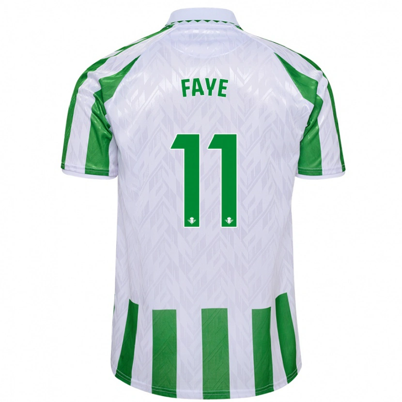 Danxen Homme Maillot Souleymane Faye #11 Rayures Vertes Et Blanches Tenues Domicile 2024/25 T-Shirt