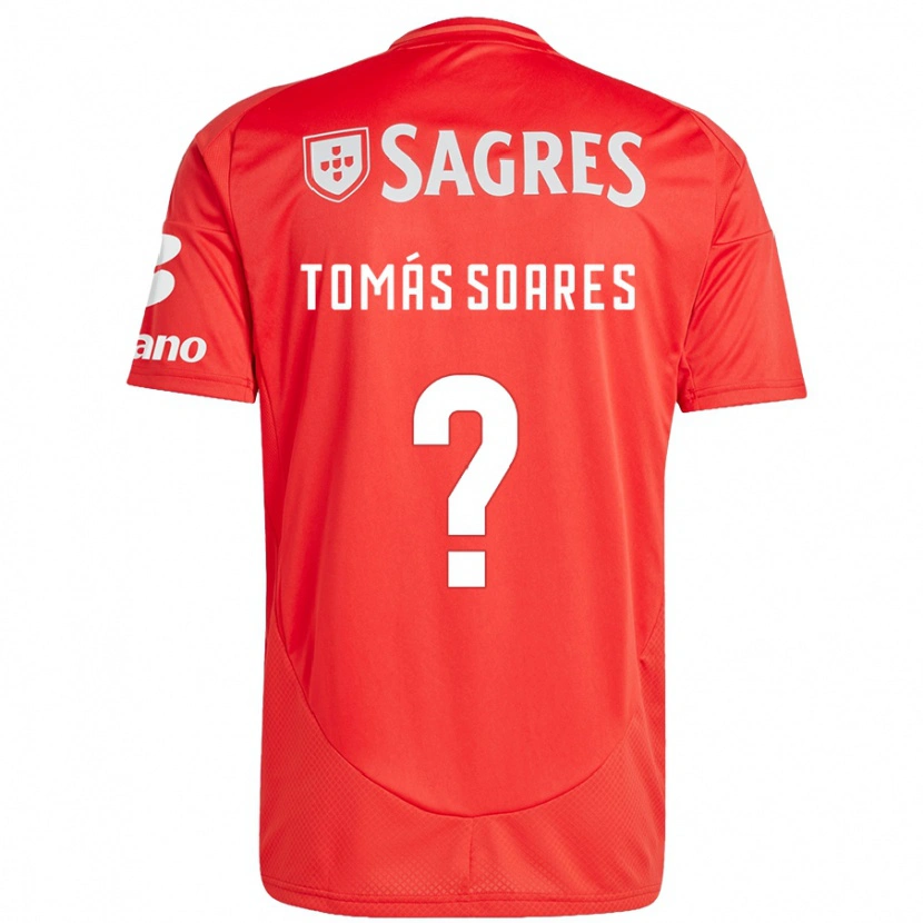 Danxen Homme Maillot Tomás Soares #0 Rouge Blanc Tenues Domicile 2024/25 T-Shirt