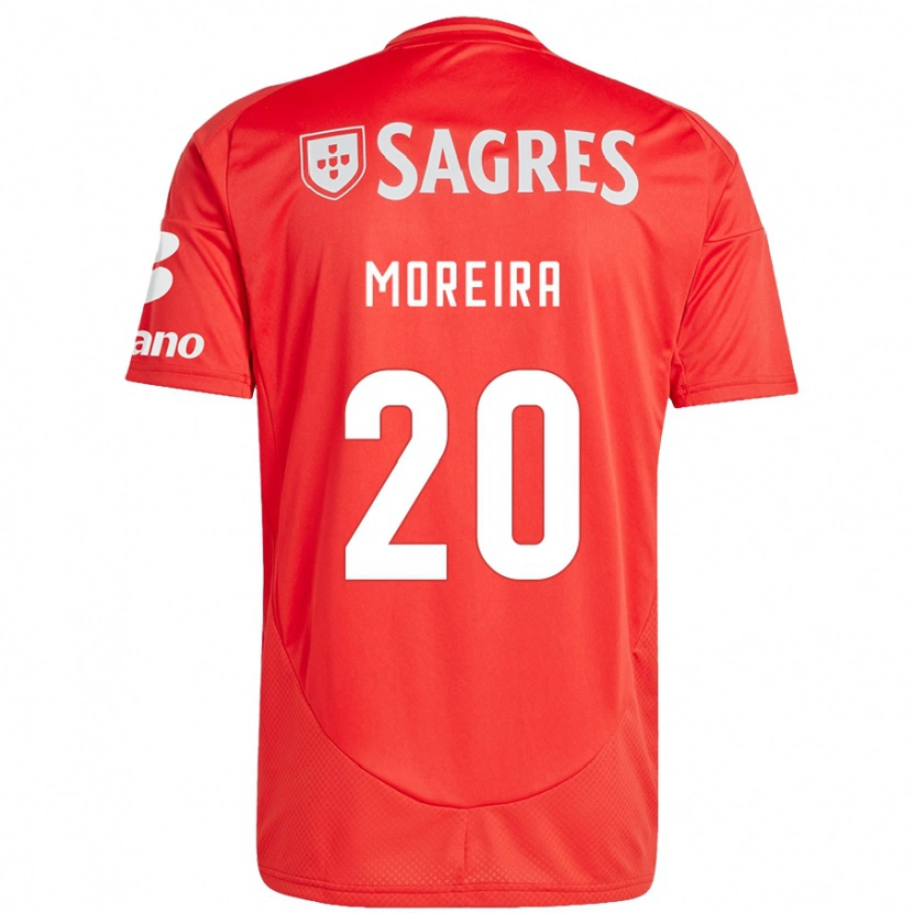 Danxen Homme Maillot André Moreira #20 Rouge Blanc Tenues Domicile 2024/25 T-Shirt