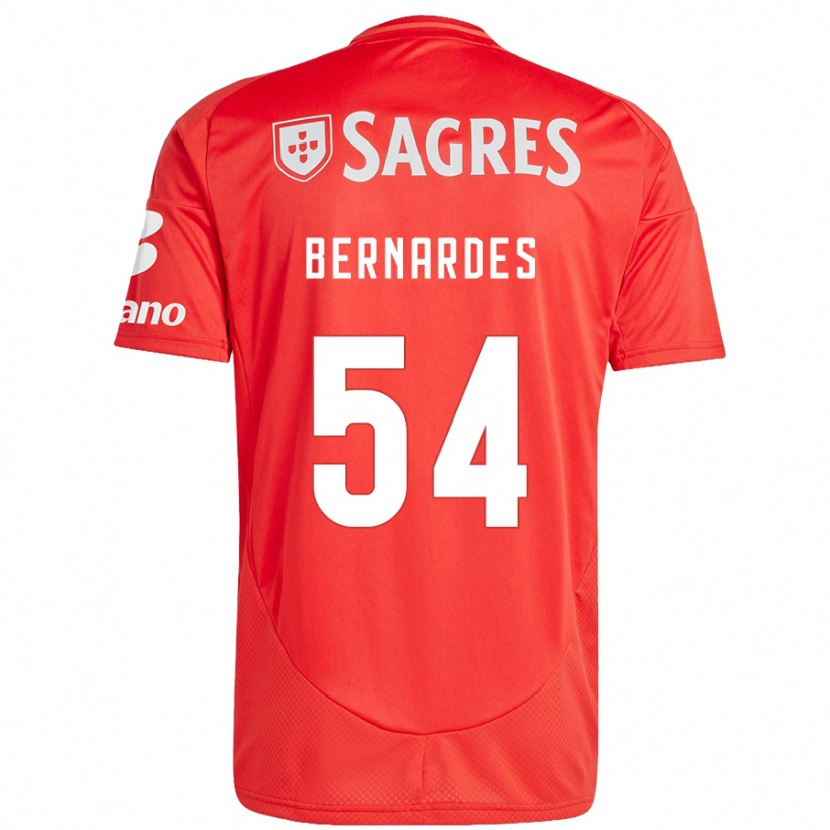 Danxen Homme Maillot Bernardes #54 Rouge Blanc Tenues Domicile 2024/25 T-Shirt