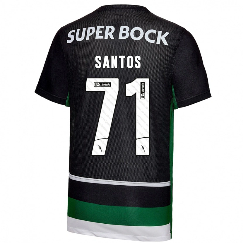 Danxen Homme Maillot Denilson Santos #71 Noir Blanc Vert Tenues Domicile 2024/25 T-Shirt