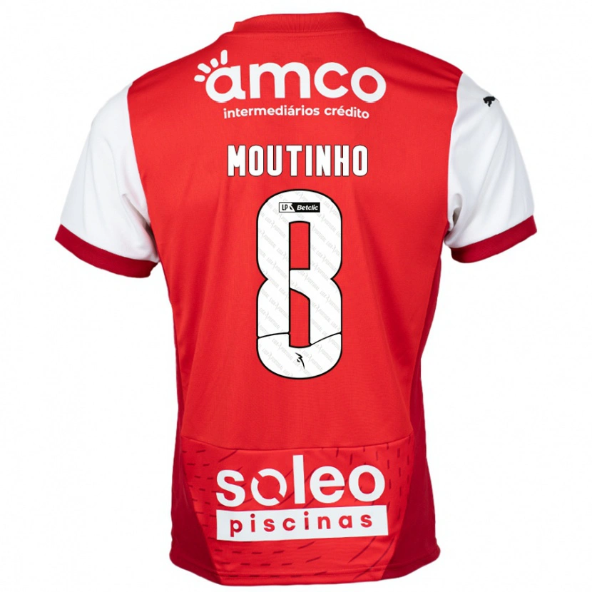 Danxen Homme Maillot João Moutinho #8 Rouge Blanc Tenues Domicile 2024/25 T-Shirt