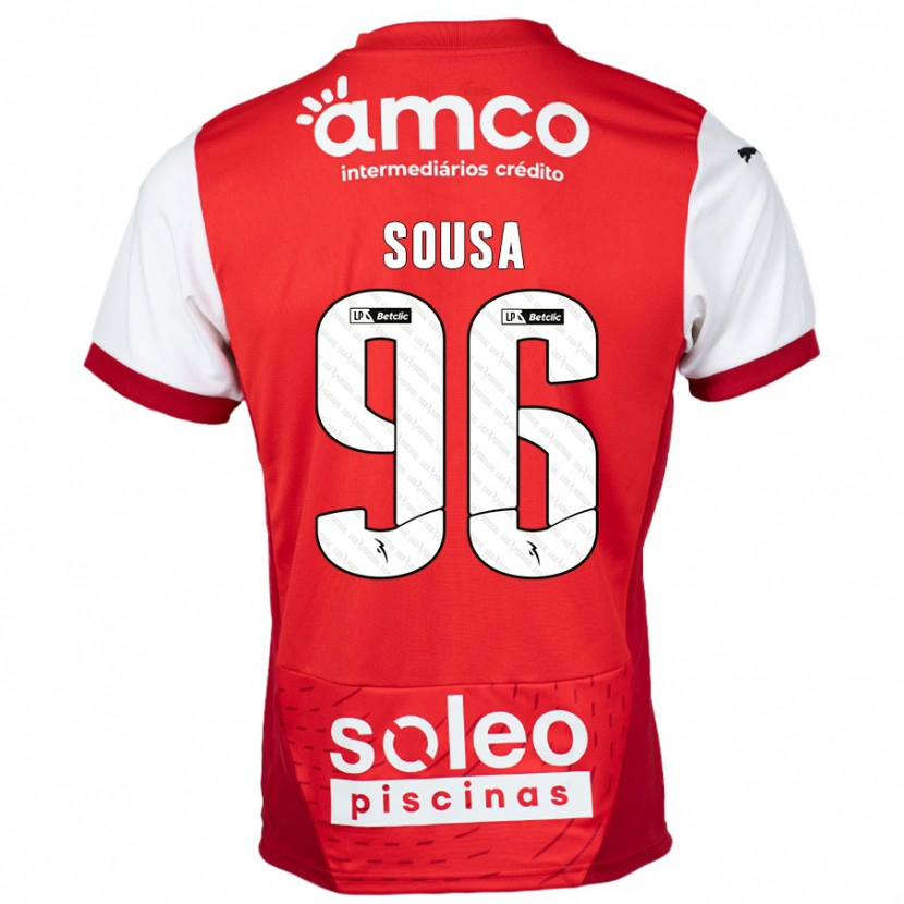 Danxen Homme Maillot Afonso Sousa #96 Rouge Blanc Tenues Domicile 2024/25 T-Shirt